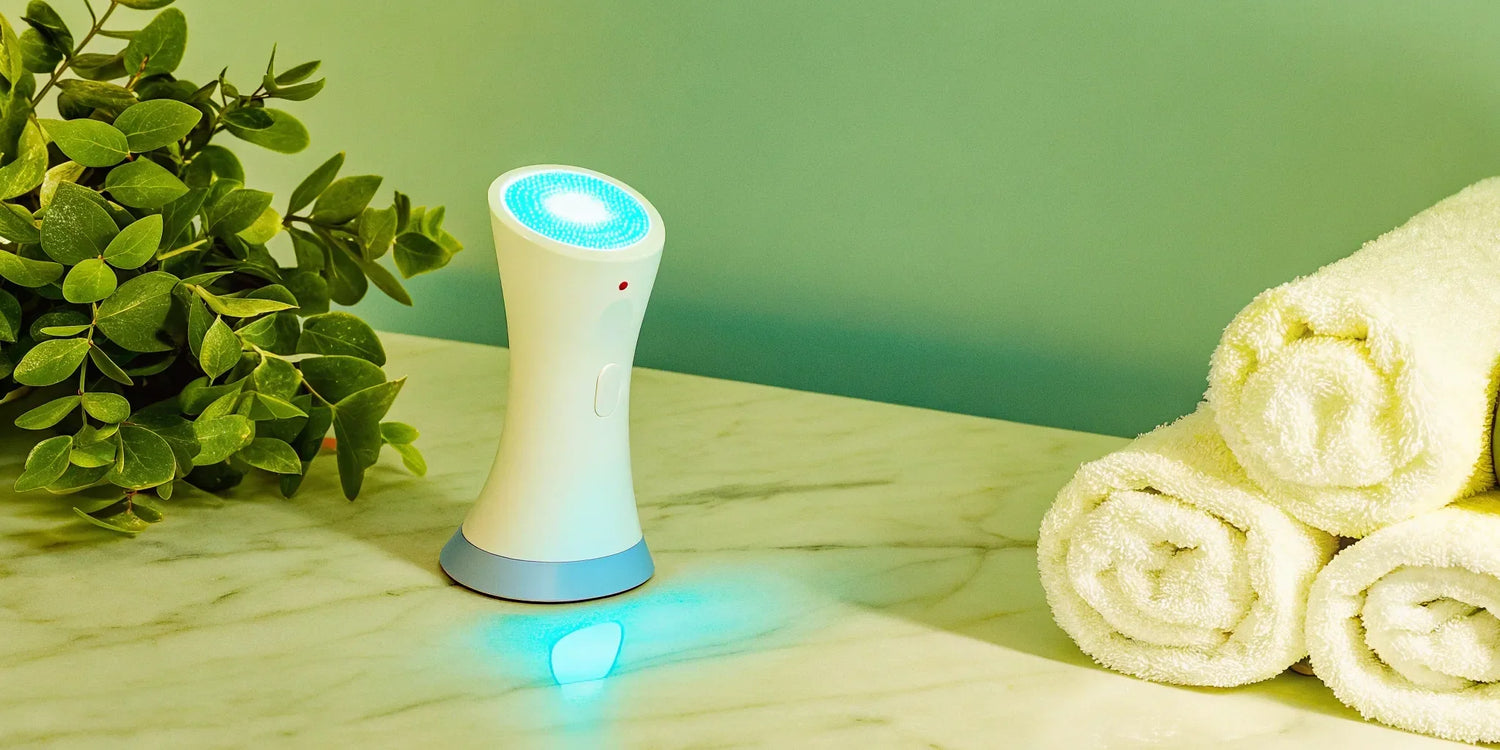 Blue light therapy device for at-home skincare.