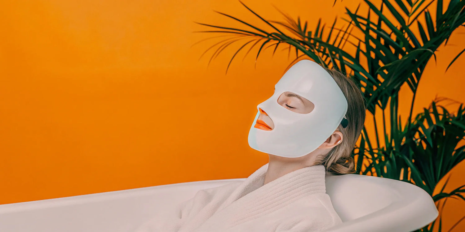 LED face mask facial treatment.