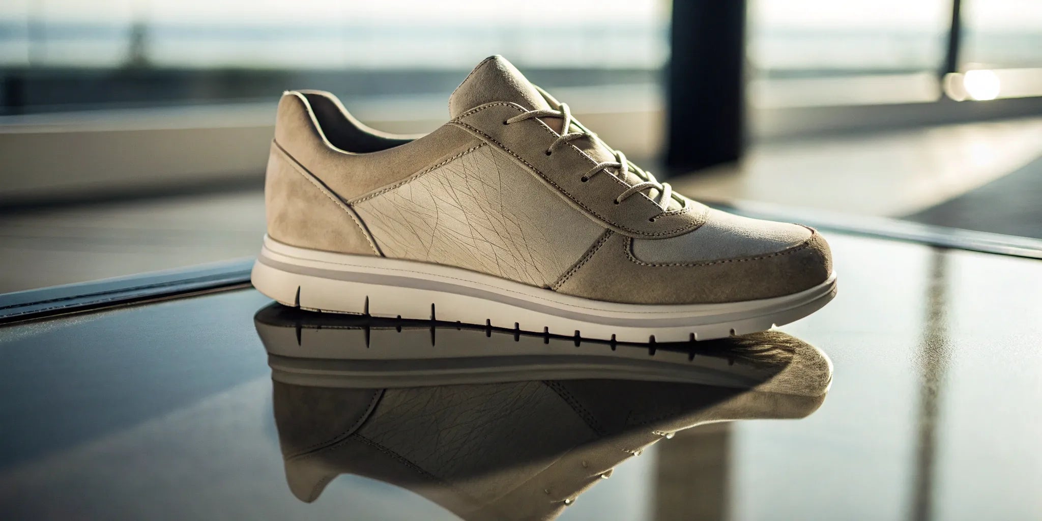 Athletic shoes with height-boosting soles.